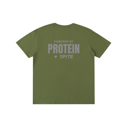 Powered by Protein & Spite funny gym t-shirt, unisex, view 10