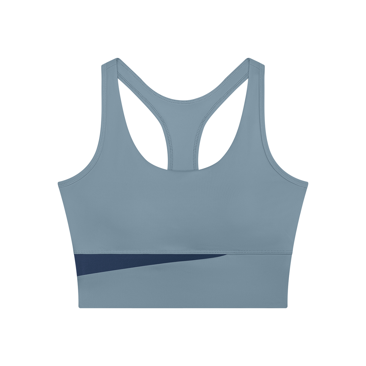 Block Two-Tone Crop Tank in Gray Blue with Navy Blue, women's activewear