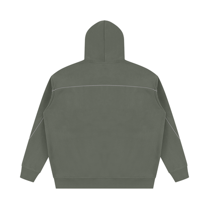 Essential Piping Fleece Hoodie, unisex streetwear, view 5