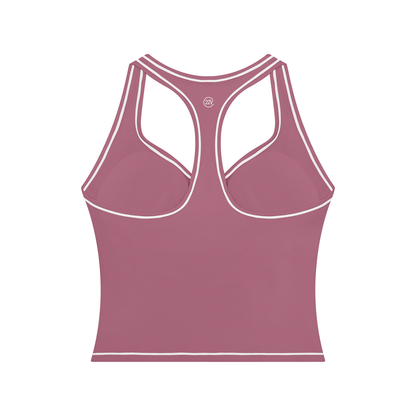Stride Topstitch Crop Tank in Purple, women's activewear