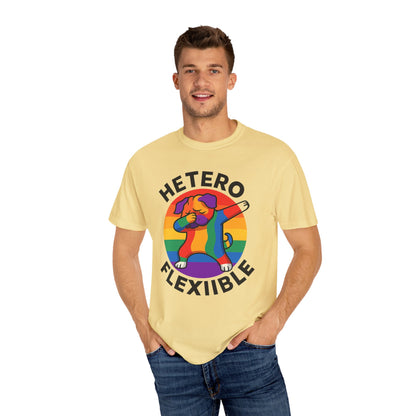 Colorful Unisex Graphic T-Shirt with Hetero Flexible Dog Design