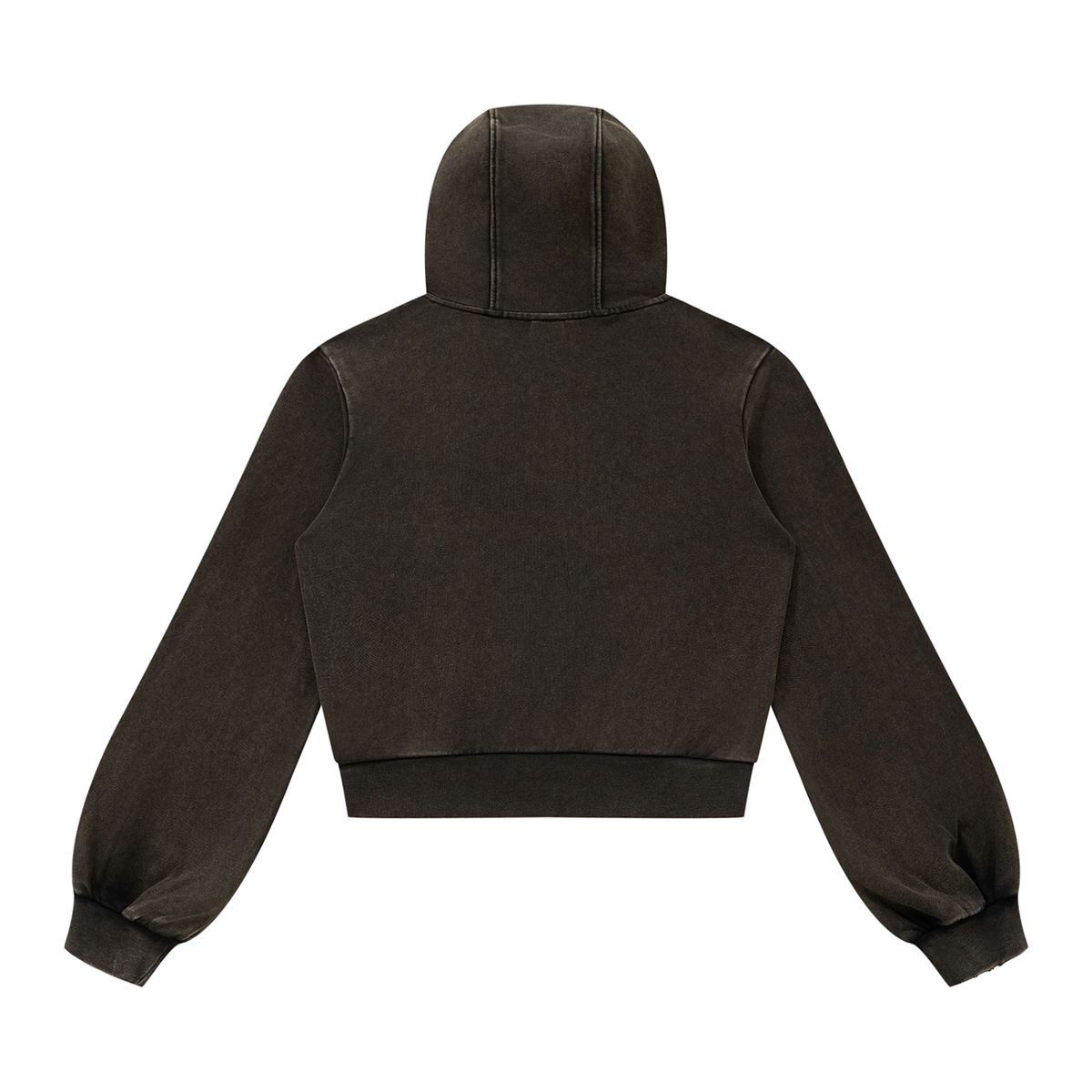 Vintage Wash Cropped Zip Hoodie, women's streetwear, view 3