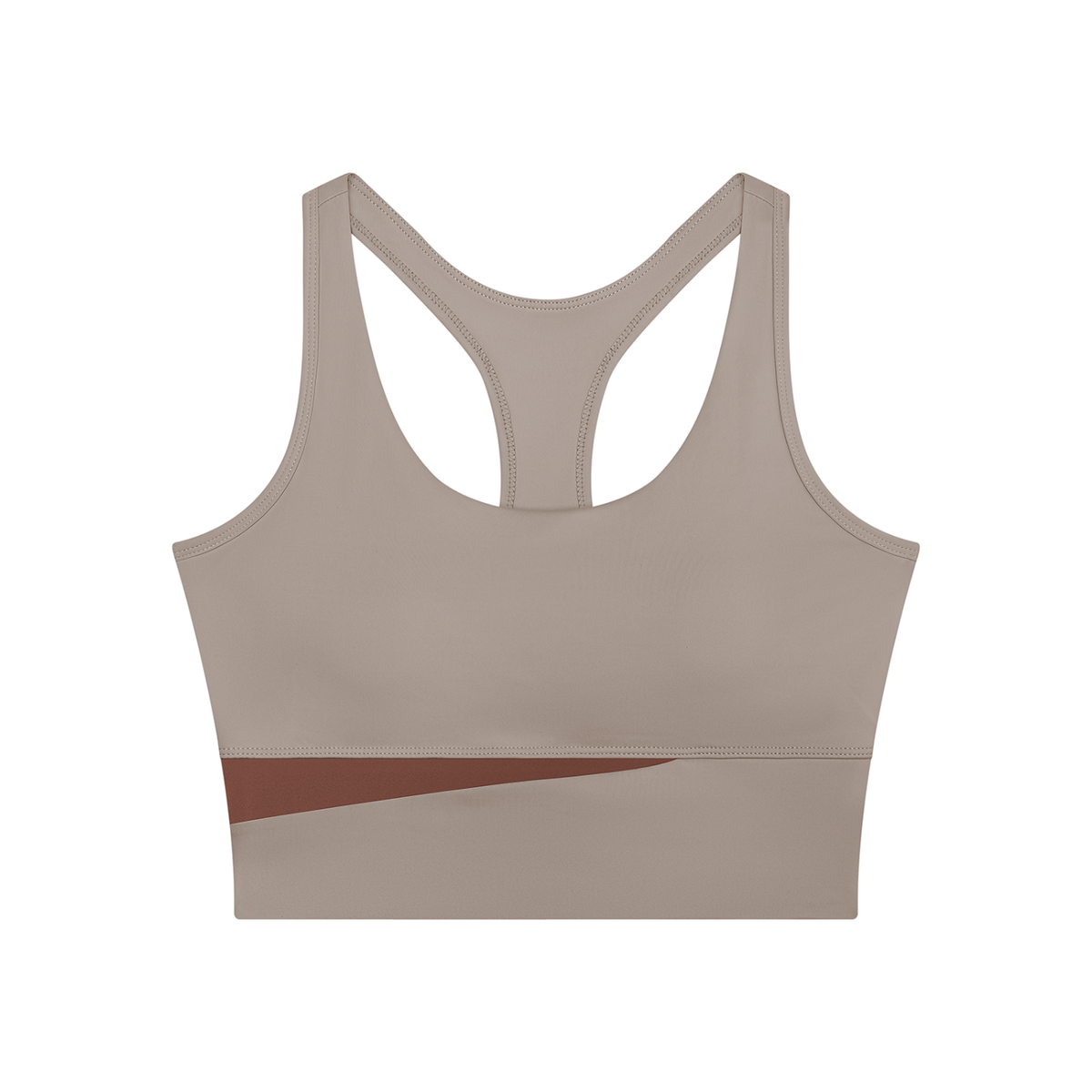 Block Two-Tone Crop Tank in Gray Purple with Brick Red, women's activewear