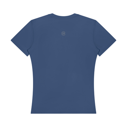 Stride Fitted Training Tee in Navy Blue, women's activewear