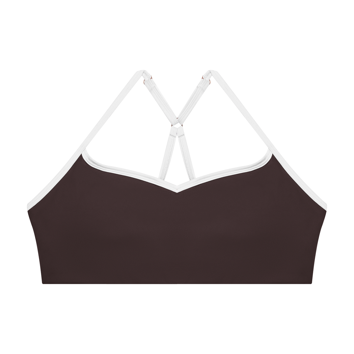 Stride Contrast Sports Bra in Brown, women's activewear