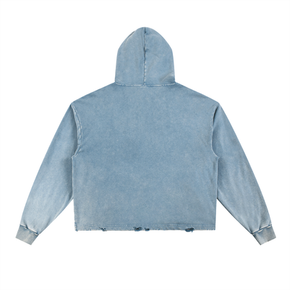 Essential Raw Seam Vintage Wash Hoodie, unisex streetwear, view 3