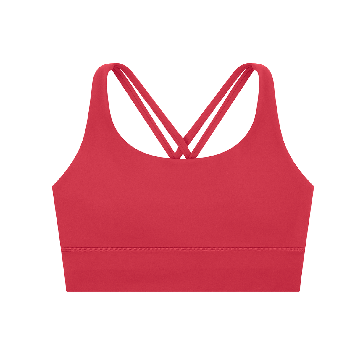 Tandem Strappy Longline Sports Bra in Red, women's activewear