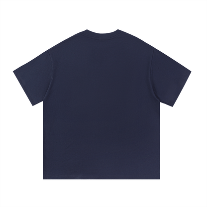 Essential Cotton T Shirt navy blue back view casual breathable 100% cotton basic tee