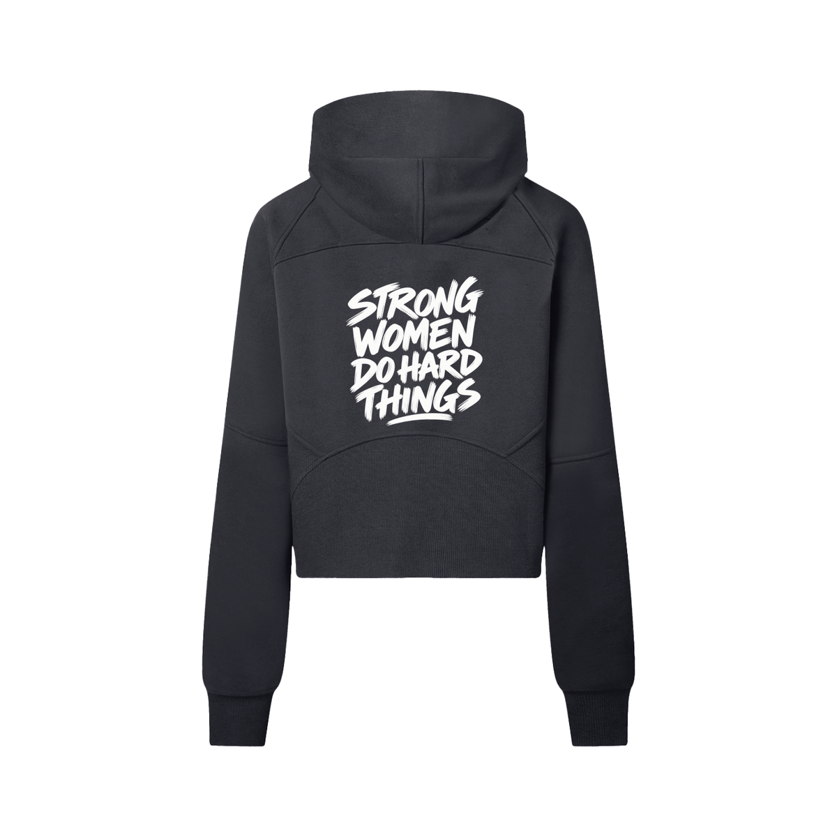 Strong Women Do Hard Things Cropped Half-Zip Hoodie, women's streetwear