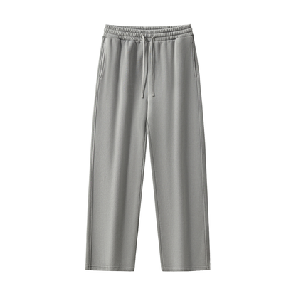 Frayed Wash Fleece Sweatpants in Light Gray, unisex streetwear