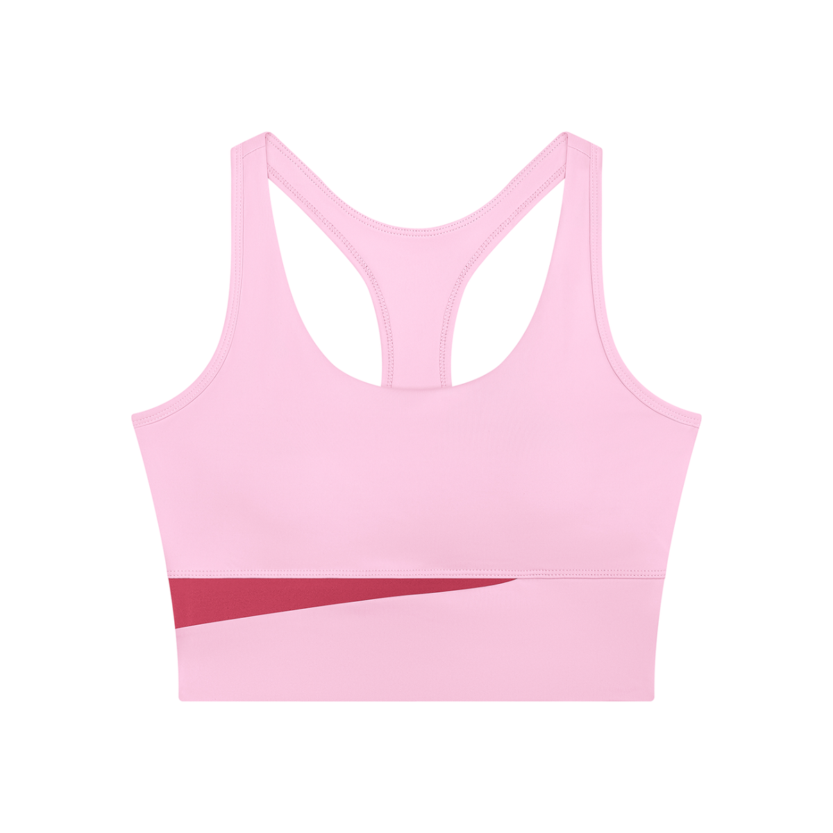Block Two-Tone Crop Tank in Pink with Rose Red, women's activewear