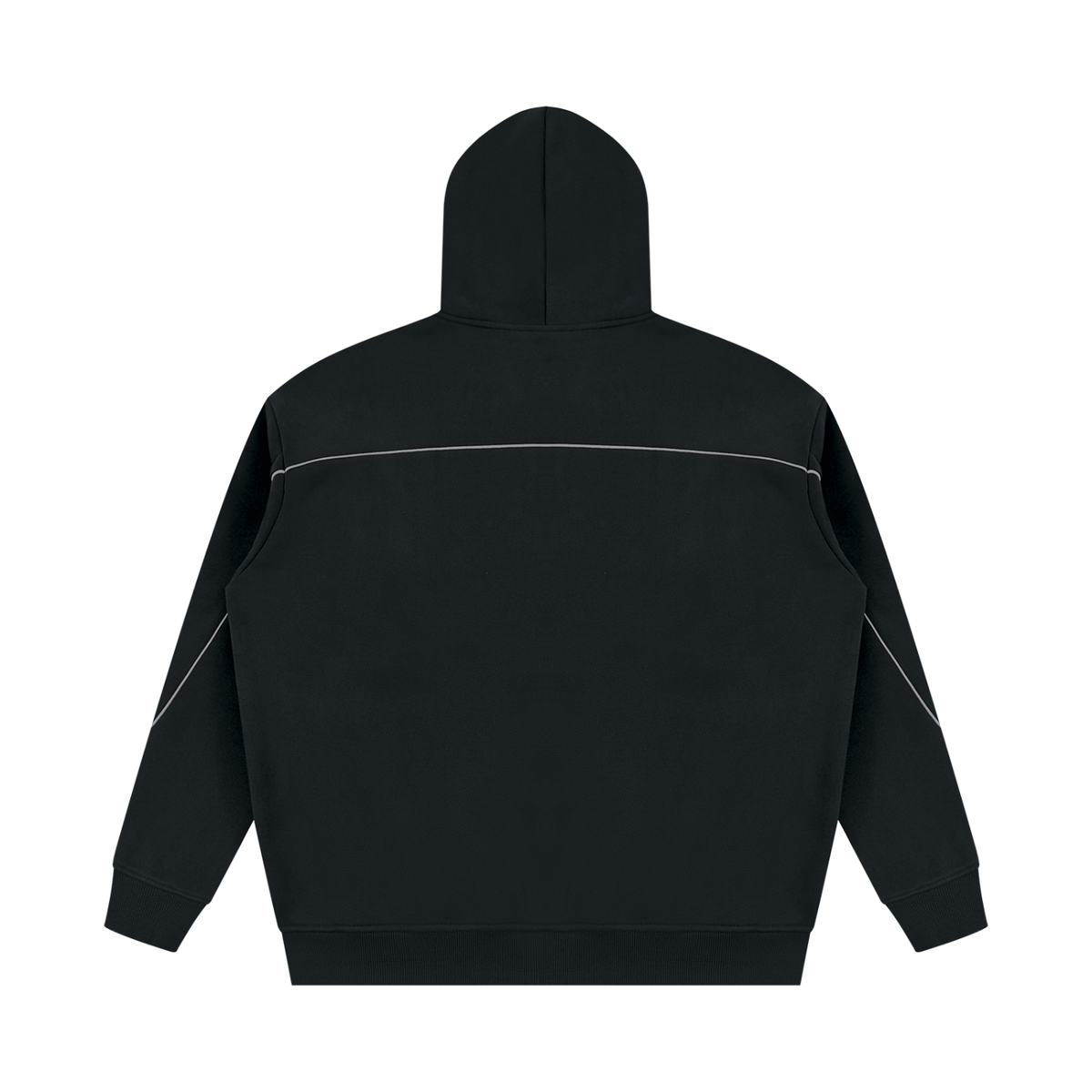 Essential Piping Fleece Hoodie, unisex streetwear, view 2
