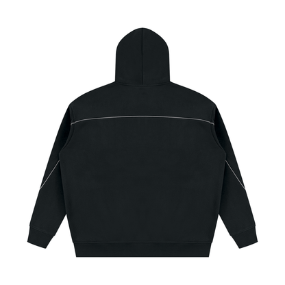 Essential Piping Fleece Hoodie, unisex streetwear, view 2