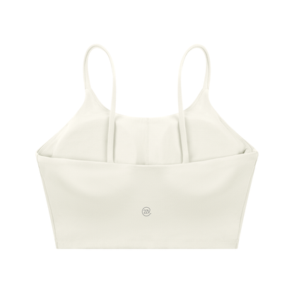 Tandem Spaghetti Strap Sports Bra in White, women's activewear