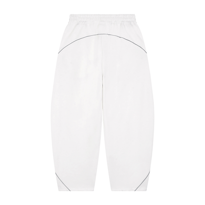 Essential Piping Barrel Leg Sweatpants, unisex streetwear, view 3