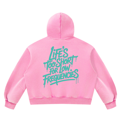 Low Frequencies Vintage Wash Hoodie, unisex streetwear, view 6