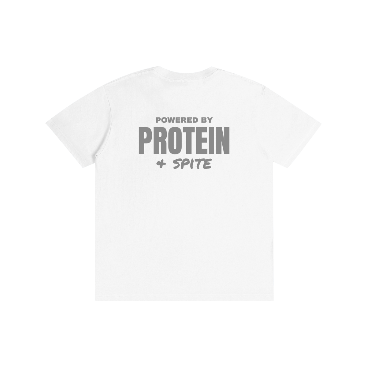 Powered by Protein & Spite funny gym t-shirt, unisex, view 2