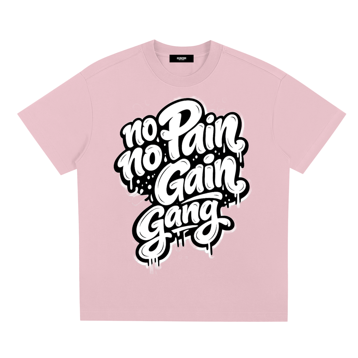 No Pain No Gain Gang Cooling Tee in Pink, unisex gym wear
