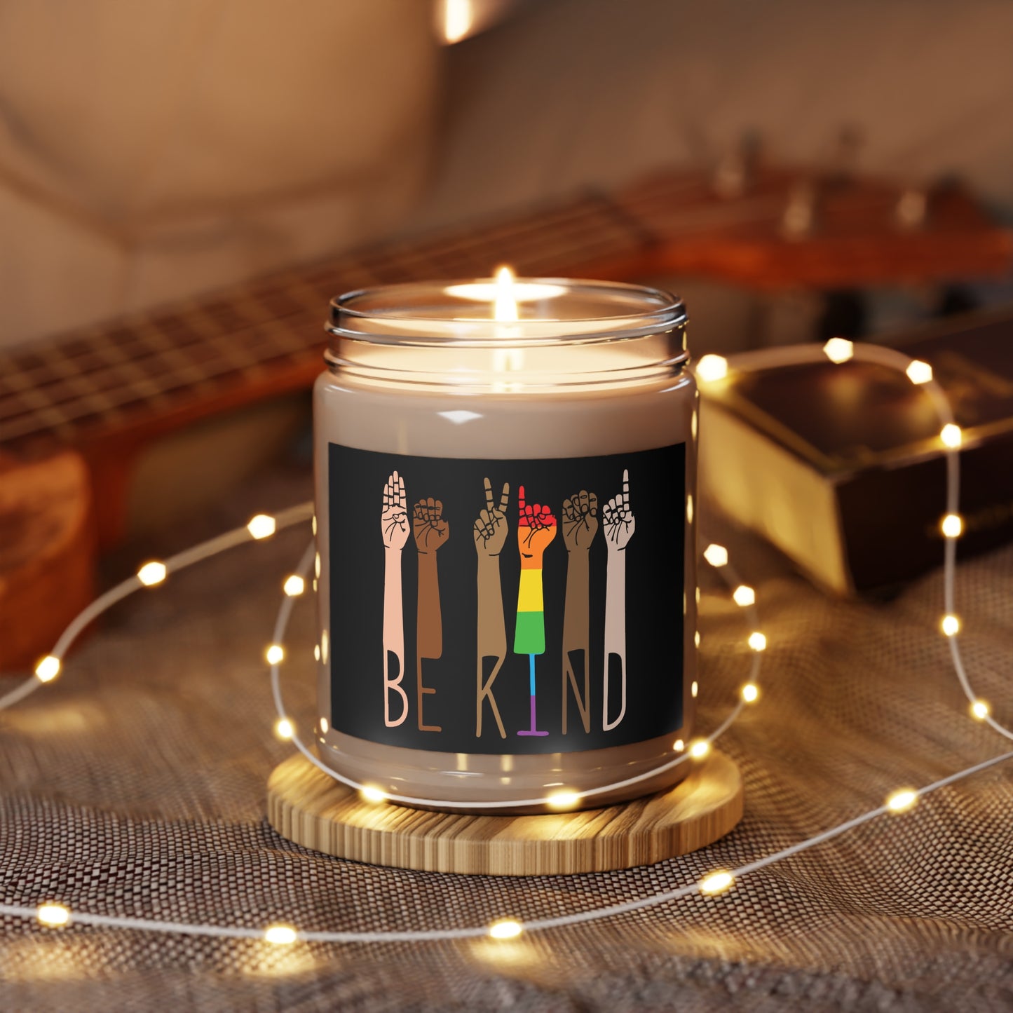 Be Kind Glass Candle | Eco-Friendly Home Decor, Aromatherapy Gift, LGBTQ+ Support, Mindfulness, Self-Care