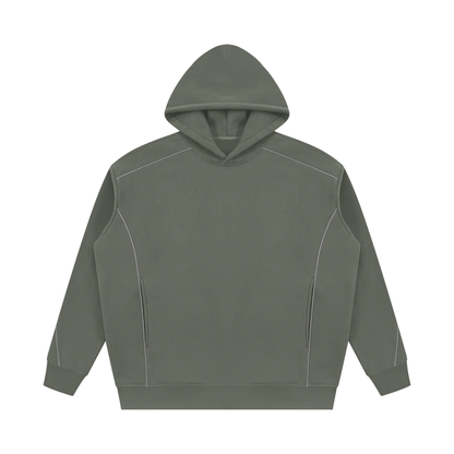 Essential Piping Fleece Hoodie in Medium Gray, unisex streetwear