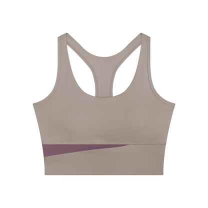 Block Two-Tone Crop Tank in Gray Purple with Misty Purple, women's activewear