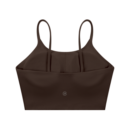 Tandem Spaghetti Strap Sports Bra in Coffee, women's activewear