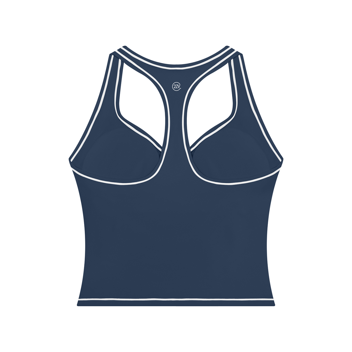 Stride Topstitch Crop Tank in Navy Blue, women's activewear