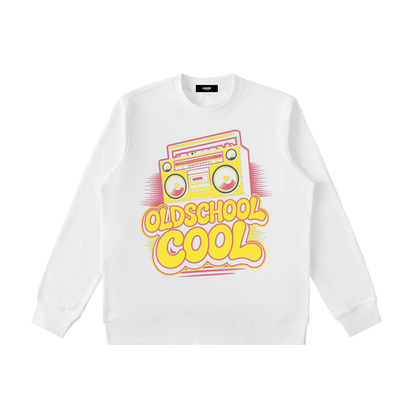 OldSchoolCool Retro Crewneck Sweatshirt in Beige, unisex streetwear