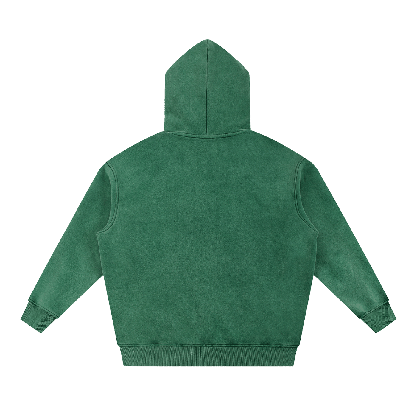 Back view of green Move with Intention Snow Wash Fleece Oversize Hoodie for cozy streetwear