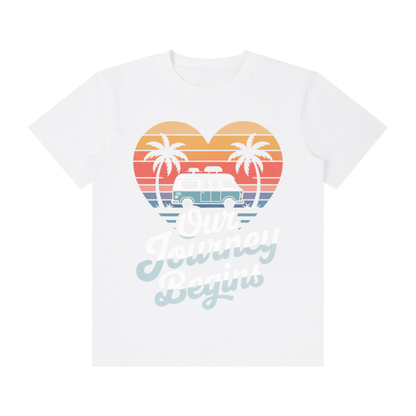 Our Journey Begins Classic Tee in Lucent White, unisex streetwear