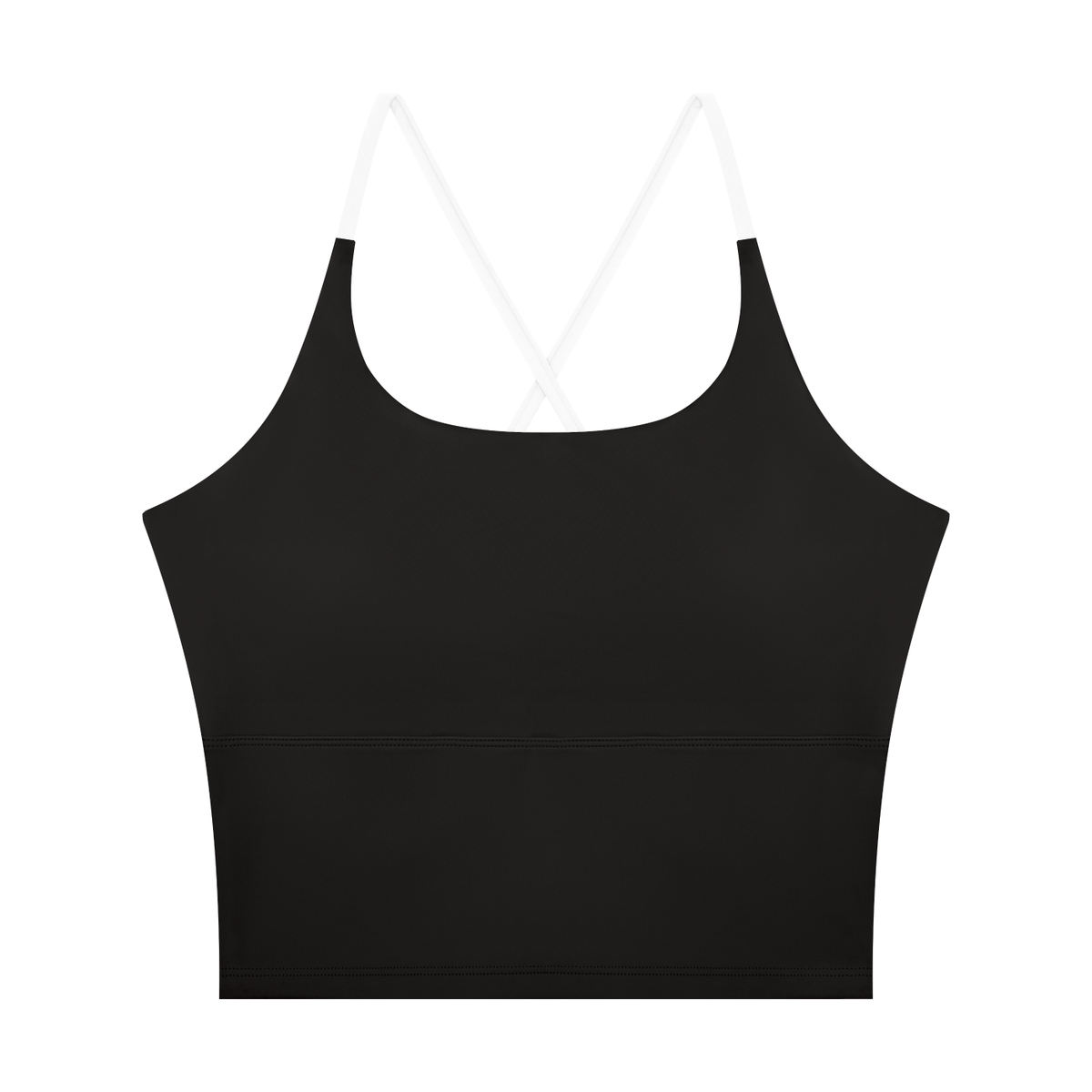 Block Lined Crop Tank in Black, women's activewear