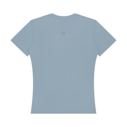 Stride Fitted Training Tee in Gray Blue, women's activewear