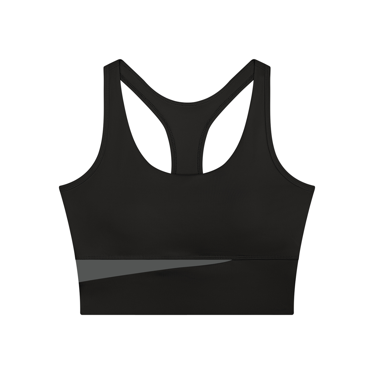 Block Two-Tone Crop Tank in Black with Dark Gray, women's activewear