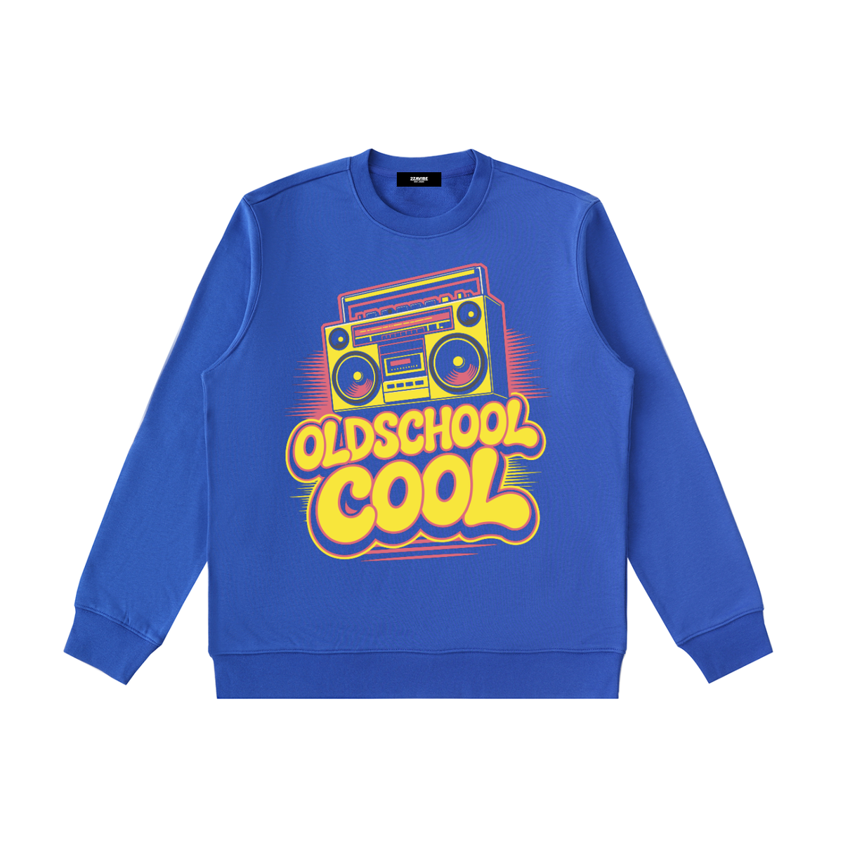 OldSchoolCool Retro Crewneck Sweatshirt in Royal Blue, unisex streetwear
