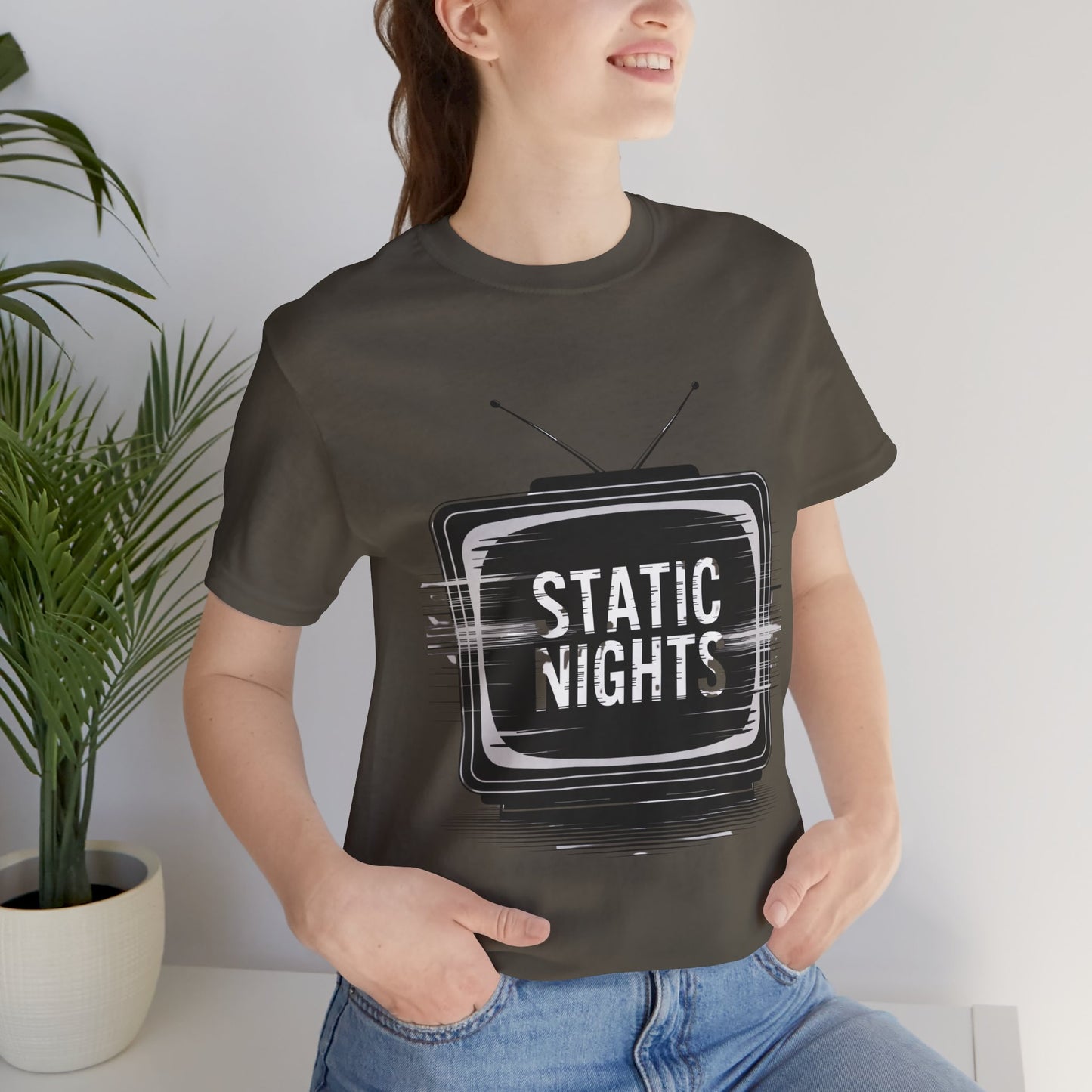 Static Nights Retro TV Unisex Tee