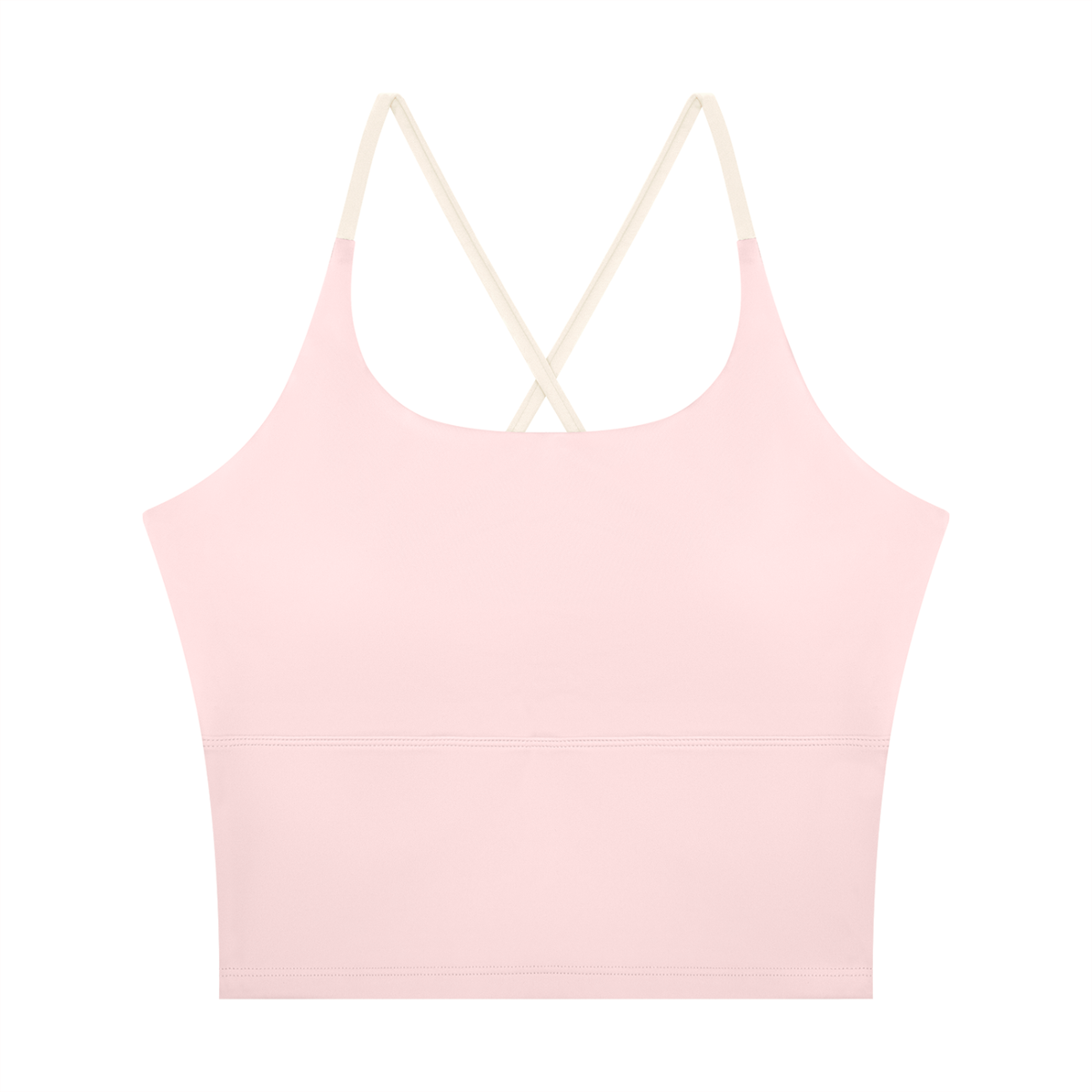 Block Lined Crop Tank in Light Pink, women's activewear