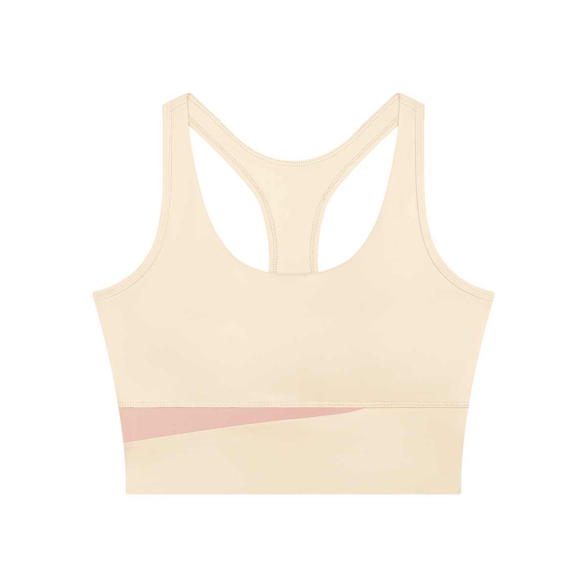 Block Two-Tone Crop Tank in Apricot with Light Pink, women's activewear