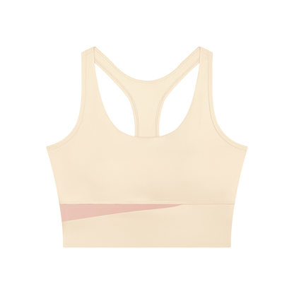 Block Two-Tone Crop Tank in Apricot with Light Pink, women's activewear