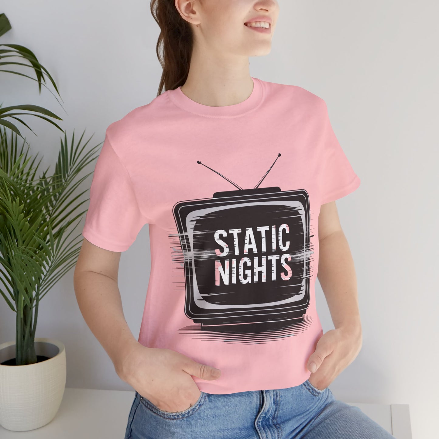 Static Nights Retro TV Unisex Tee