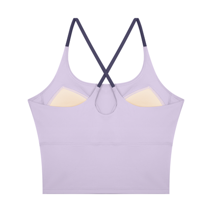 Block Lined Crop Tank, women's activewear
