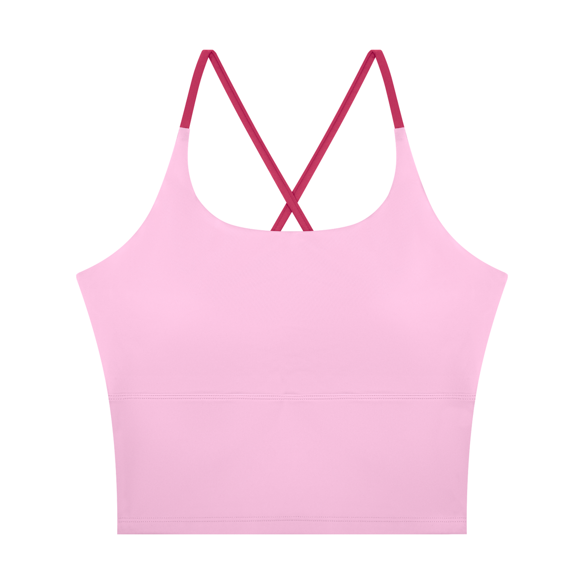 Block Lined Crop Tank in Pink, women's activewear