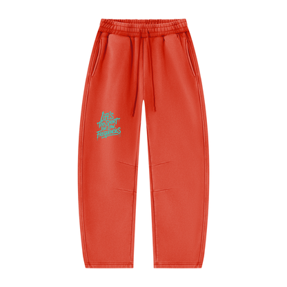 Low Frequencies Barrel Leg Sweatpants in Washed Red, unisex streetwear