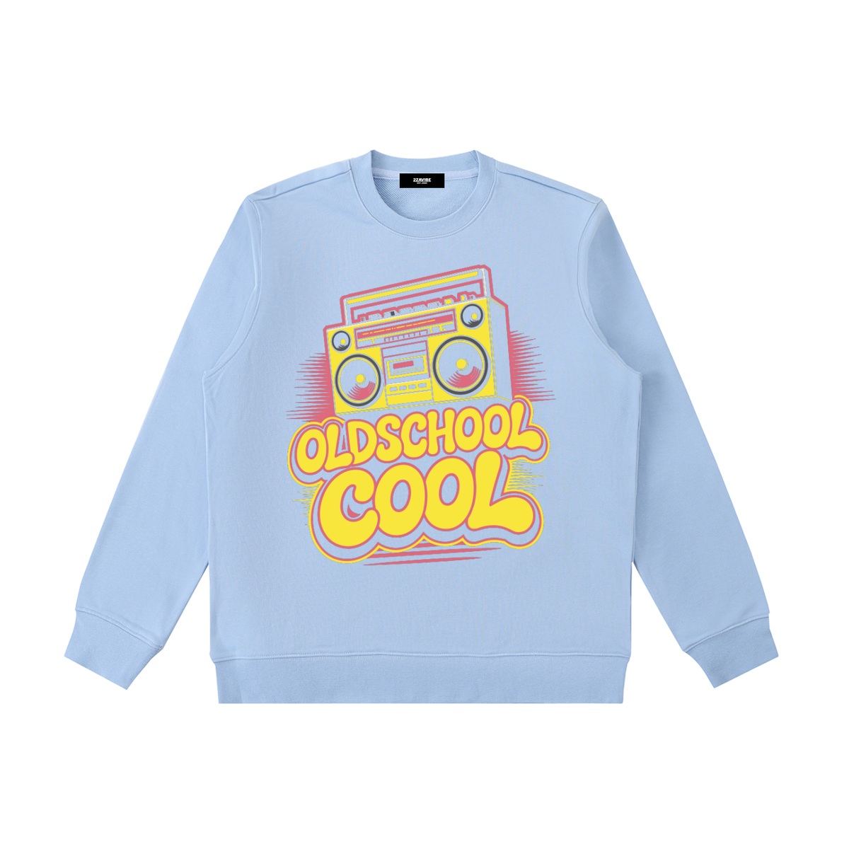 OldSchoolCool Retro Crewneck Sweatshirt in Sky Blue, unisex streetwear