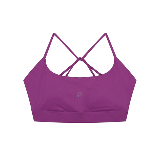 Tandem Strappy Back Sports Bra in Purple, women's activewear