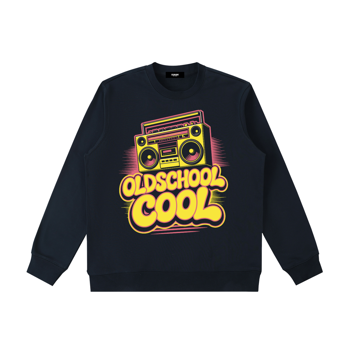 OldSchoolCool Retro Crewneck Sweatshirt in Dark Blue, unisex streetwear