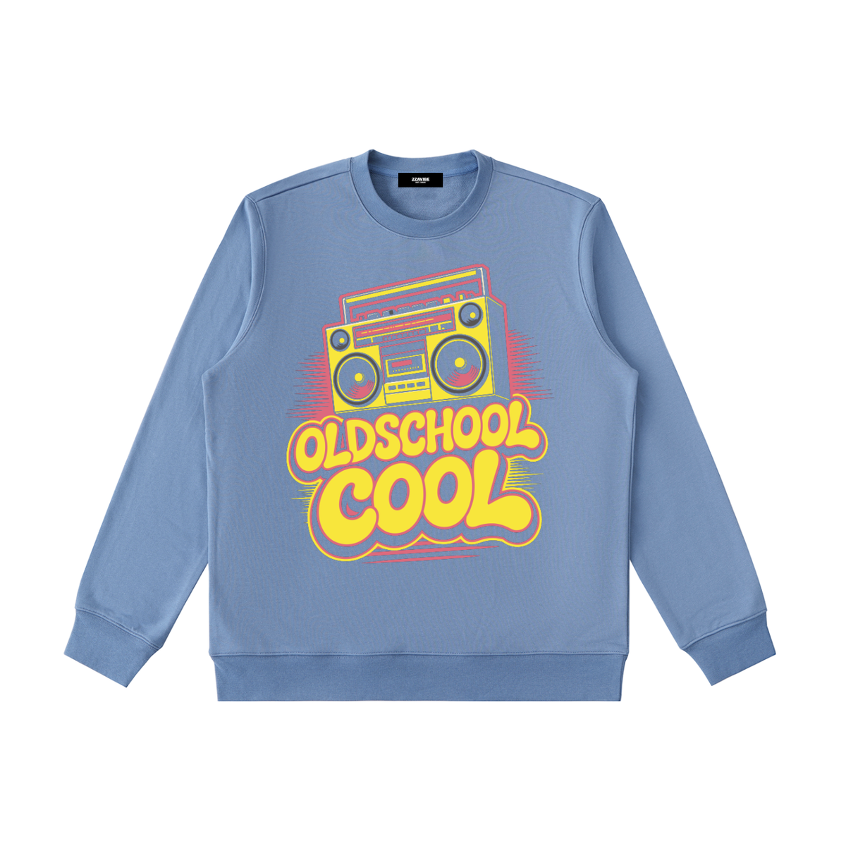 OldSchoolCool Retro Crewneck Sweatshirt in Haze Blue, unisex streetwear