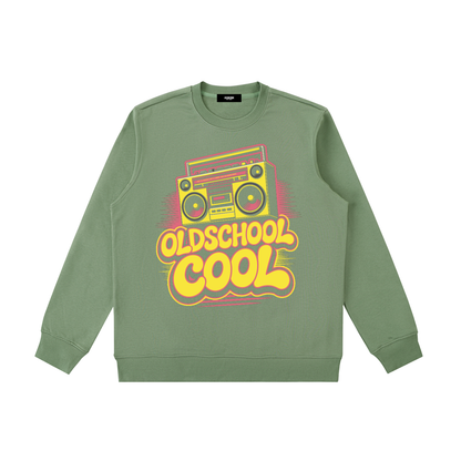 OldSchoolCool Retro Crewneck Sweatshirt in Army Green, unisex streetwear