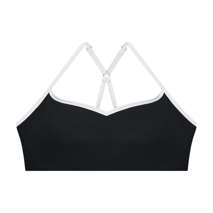 Stride Contrast Sports Bra in Black, women's activewear