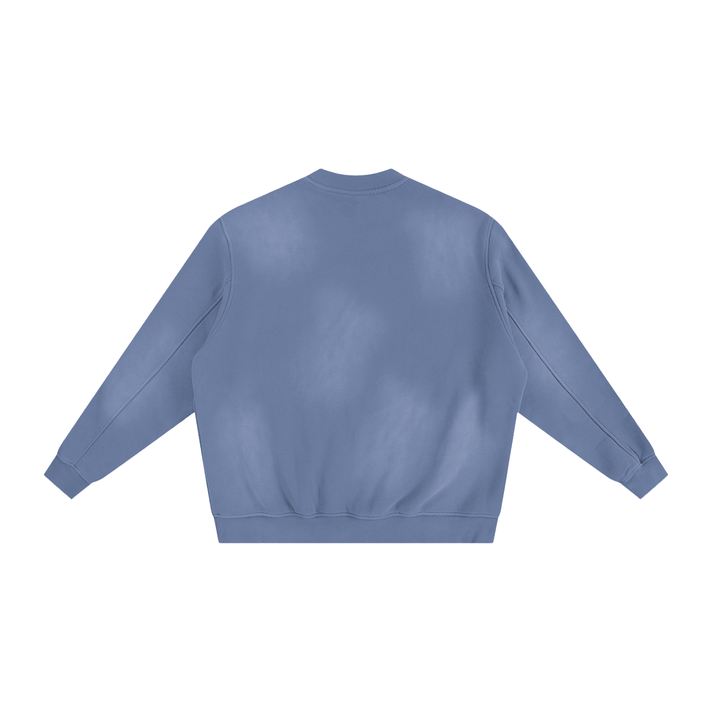 Blue Sunfade Fleeced Sweatshirt with vintage sunfaded wash and cozy fleece interior, unisex loose fit streetwear sweat top