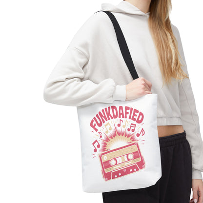 Funkdafied Tote Bag - Retro Music Vibe, Fun Gift for Music Lovers, Perfect for Festivals, Shopping, Beach Days, Bachelorette Party